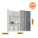 Ver imagem 6 de Armario Espelheira Banheiro 80cm Jasmim MGM Branco