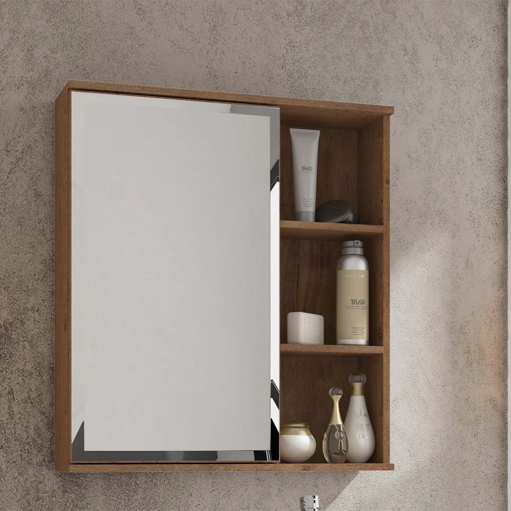 Espelheira para Banheiro 100% MDF Treviso 56 Cm Amendoa - Mgm - 2