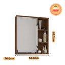 Ver imagem 6 de Espelheira para Banheiro 100% MDF Treviso 56 Cm Amendoa - Mgm