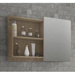 Espelheira para Banheiro 100% MDF Lis 80 Cm Carvalho - Mgm - 1