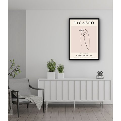 Quadro Decorativo Matisse The Penguin - 70x50cm:moldura Preta