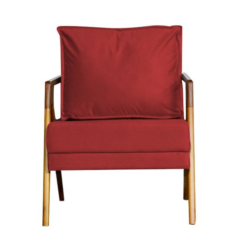 Poltrona Cadeira Marilia Recepção - Veludo Vermelho