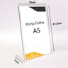 Porta Cartaz Folha A5 Folheto Mesa - Estúdio Acrílicos - Acrílico Cristal - Kit 20peças - 2