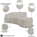 Ver imagem 3 de Sofá Living 2 Lugares 180cm Braço Esquerdo Mozart D06 Sintético Bege - Mpozenato