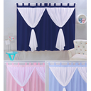 Ver imagem 6 de cortina para quarto de bebe menino e menina persiana franzida + voal maternidade