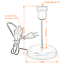 Ver imagem 2 de Luminária Mesa Abajur Classic Branco P/led Use a Sua Cúpula