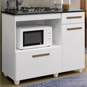 Ver imagem 1 de Balcão Cooktop/forno Violeta Kaiki Móveis - Branco