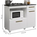 Ver imagem 3 de Balcão Cooktop/forno Violeta Kaiki Móveis - Branco
