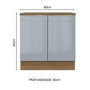 Ver imagem 3 de Balcão 80 Cm 2 Portas Rustic/cinza Lux Madesa