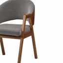 Ver imagem 5 de Cadeira Sala de Jantar de Madeira Estofada Kelly:Veludo Chumbo