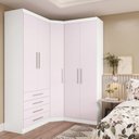 Ver imagem 2 de Guarda Roupas Modulado de Canto Diagonal 3 Peças com 5 Portas e 4 Gavetas Alpes Luciane Móveis