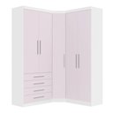 Ver imagem 3 de Guarda Roupas Modulado de Canto Diagonal 3 Peças com 5 Portas e 4 Gavetas Alpes Luciane Móveis