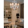 Lustre de Cristal Baccarat Transparente 8 lâmpadas com Cúpula Branca - 2