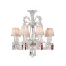 Lustre de Cristal Baccarat Transparente 8 lâmpadas com Cúpula Branca - 1