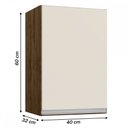 Ver imagem 2 de Armário Aéreo Cozinha Athena 1 Porta 1 Prateleira Itauba/Off White - Irm Móveis