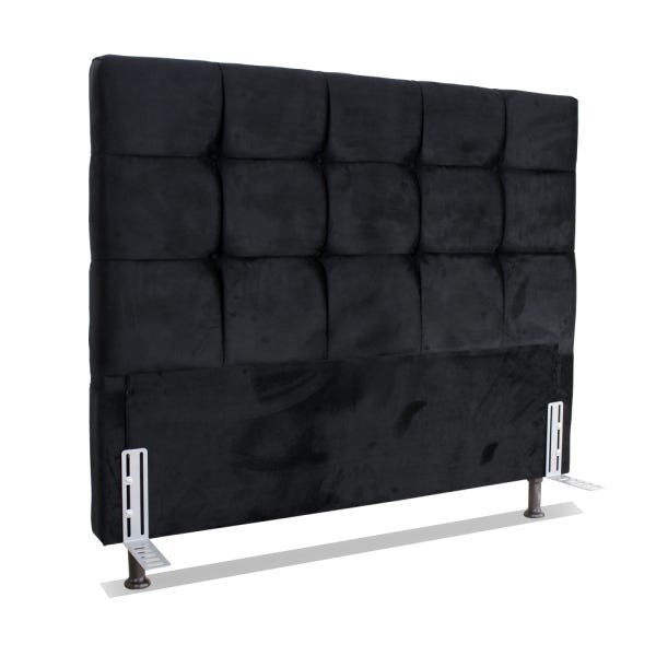 Cabeceira de Cama Box Casal Queen 158cm Atlanta Tecido Suede Veludo Preto - 1