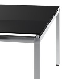 Mesa Com Tampo De Vidro 0328 - Móveis Carraro - Cromado / Preto - 3