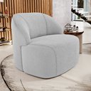 Ver imagem 2 de Kit 02 Poltronas Decorativas Kaya Orgânica Bouclê Cinza Claro - Desk Design