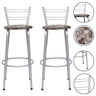 Kit 2 Banquetas para Balcão Flórida Prata Bistrô Ilhas Cozinha Gourmet Bares - 1