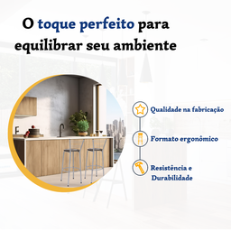 Kit 2 Banquetas para Balcão Flórida Prata Bistrô Ilhas Cozinha Gourmet Bares - 3