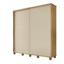 Ver imagem 2 de Guarda-Roupa Casal Monte Carlo com 2 Portas de Correr 4 Gavetas Internas e Maleiros Bege/Cinamomo/Off White