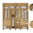 Ver imagem 5 de Guarda-Roupa Casal Monte Carlo com 2 Portas de Correr 4 Gavetas Internas e Maleiros Bege/Cinamomo/Off White