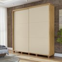 Ver imagem 1 de Guarda-Roupa Casal Monte Carlo com 2 Portas de Correr 4 Gavetas Internas e Maleiros Bege/Cinamomo/Off White