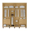 Ver imagem 4 de Guarda-Roupa Casal Monte Carlo com 2 Portas de Correr 4 Gavetas Internas e Maleiros Bege/Cinamomo/Off White