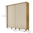 Ver imagem 3 de Guarda-Roupa Casal Monte Carlo com 2 Portas de Correr 4 Gavetas Internas e Maleiros Bege/Cinamomo/Off White