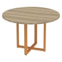 Ver imagem 1 de Mesa de Reunião Redonda P25 Pandin 110 Cm (largura) Tampo Mdp Noce Naturalle Pé Aço Tubular