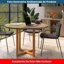Ver imagem 2 de Mesa de Reunião Redonda P25 Pandin 110 Cm (largura) Tampo Mdp Noce Naturalle Pé Aço Tubular