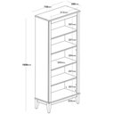 Ver imagem 2 de Estante England 4 Prateleiras Cor Branco com Base Amendoa 180cm - 61921