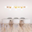 Ver imagem 1 de Lustre  de Teto Pendente Jabuticaba Rubis 7 Lâmpadas Mesa de Jantar e área Gourmet Cor Dourado