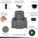 Ver imagem 3 de Poltrona do Papai Reclinável Giratória e Balanço Sala de Cinema Crihs com Massagem e Aquecimento PU Azul G23 - Gran Belo