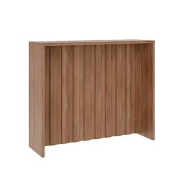 Bancada Ilha Cozinha Modulada 120cm X 100cm C/ Painel Ripado Cor:nogal - 1