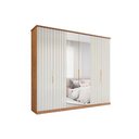 Ver imagem 4 de Guarda Roupa Casal 6 Portas ( 2 C/ Espelho) e 6 Gavetas La Belle Cinamomo/off White - Panan