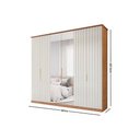 Ver imagem 2 de Guarda Roupa Casal 6 Portas ( 2 C/ Espelho) e 6 Gavetas La Belle Cinamomo/off White - Panan