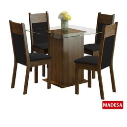 Conjunto Sala de Jantar Mesa 4 Cadeiras Miami Madesa - 3
