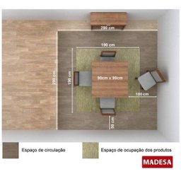 Conjunto Sala de Jantar Mesa 4 Cadeiras Miami Madesa - 12