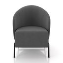 Ver imagem 5 de Kit 2 Poltronas Decorativa Sala de Estar Kenya Pés em Ferro Veludo Preto/grafite G33 - Gran Belo
