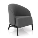 Ver imagem 6 de Kit 2 Poltronas Decorativa Sala de Estar Kenya Pés em Ferro Veludo Preto/grafite G33 - Gran Belo