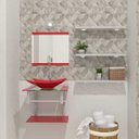 Ver imagem 2 de Gabinete de Vidro 45cm para banheiro Bielorrússia-Vermelho Ferrari