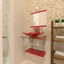 Ver imagem 1 de Gabinete de Vidro 45cm para banheiro Bielorrússia-Vermelho Ferrari