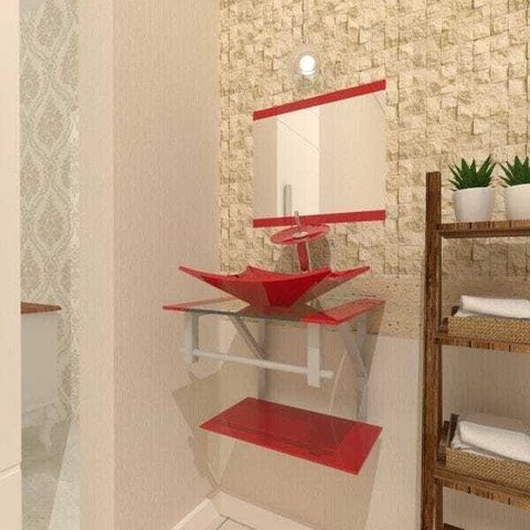 Gabinete de Vidro 45cm para banheiro Bielorrússia-Vermelho Ferrari