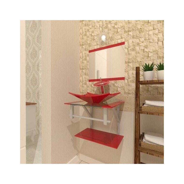 Gabinete de Vidro 45cm para banheiro Bielorrússia-Vermelho Ferrari