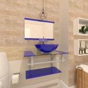 Ver imagem 3 de Gabinete de Vidro 60cm para Banheiro Estônia-Azul Escuro