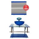 Ver imagem 2 de Gabinete de Vidro 60cm para Banheiro Estônia-Azul Escuro