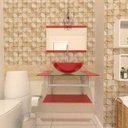 Ver imagem 1 de Gabinete de Vidro 60cm para Banheiro Estônia-Vermelho Ferrari