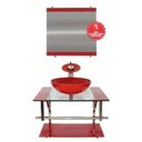 Ver imagem 2 de Gabinete de Vidro 60cm para Banheiro Estônia-Vermelho Ferrari
