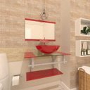 Ver imagem 3 de Gabinete de Vidro 60cm para Banheiro Estônia-Vermelho Ferrari